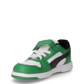 Rebound slam lo ac+inf  sneaker in ecopelle bambino verde e bianco | Boscaini Scarpe