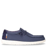 Wally stringata casual in tessuto navy | Boscaini Scarpe