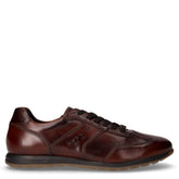 Stringata sportiva in pelle cognac | Boscaini Scarpe