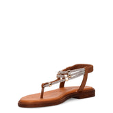 Sandalo infradito con strass cuoio | Boscaini Scarpe