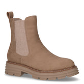 Stivaletto con carrarmato e zip laterale in ecopelle beige - RHAPSODY | Boscaini Scarpe