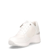 Sneaker in tessuto ed ecopelle con zeppa bianco | Boscaini Scarpe