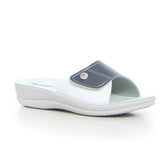 Ciabatta con strappo blu bianco | Boscaini Scarpe
