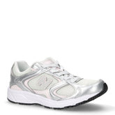 408 sneaker in tessuto ed ecopelle silver metallic | Boscaini Scarpe