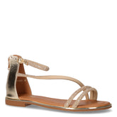 Sandalo in tessuto ed ecopelle con strass oro - TOO LIKE | Boscaini Scarpe