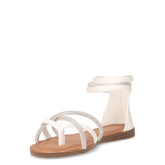 Sandalo in ecopelle e tessuto bianco | Boscaini Scarpe