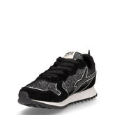 Jet sneaker in pelle e tessuto nero argento | Boscaini Scarpe