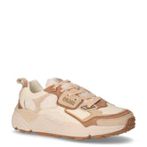 Garnier Aries sneaker in tessuto e pelle off white beige marrone | Boscaini Scarpe