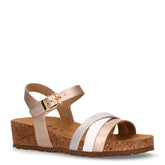 Sandalo con zeppa platino | Boscaini Scarpe