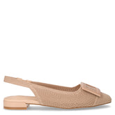 Slingback bassa in tessuto traforato noce | Boscaini Scarpe