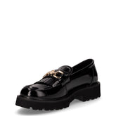 Mocassino con staffa in ecopelle nero | Boscaini Scarpe