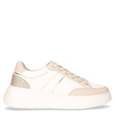 Sneaker in ecopelle con zeppa bianco beige | Boscaini Scarpe