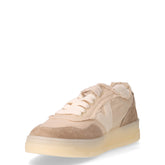 Sneaker in tessuto e suede con dettagli sfrangiati beige | Boscaini Scarpe
