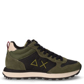 Tom 2.0 mid sneaker in tessuto e pelle militare scuro | Boscaini Scarpe