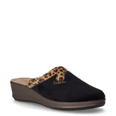 Ciabatta in tessuto con zeppa nero | Boscaini Scarpe