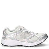 408 sneaker in tessuto ed ecopelle silver metallic | Boscaini Scarpe