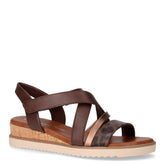 Sandalo in ecopelle con zeppa mocca | Boscaini Scarpe