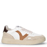 Sneaker in pelle ed ecopelle bianco camello | Boscaini Scarpe