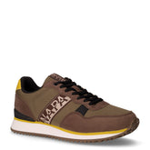 Cosmos sneaker in ecopelle e tessuto verde e marrone | Boscaini Scarpe