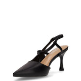 Slingback con tacco in ecopelle nero | Boscaini Scarpe