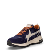 Breeze 3 sneaker in pelle e tessuto blu navy | Boscaini Scarpe