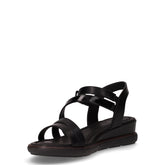 Sandalo in ecopelle con zeppa nero | Boscaini Scarpe