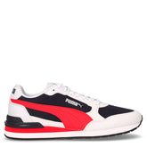 St Runner v4 sneaker in ecopelle navy rosso | Boscaini Scarpe