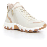 Sneaker in ecopelle con zip beige marrone chiaro - Sneakers Donna | Boscaini Scarpe