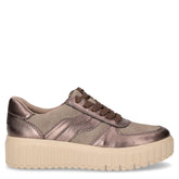 Sneaker con zip laterale in ecopelle tortora - Sneakers Donna | Boscaini Scarpe