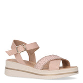 Sandalo in pelle con zeppa cipria - Sandali Con Tacco Donna | Boscaini Scarpe