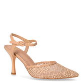 Sandalo in tessuto con tacco nude - Sandali Con Tacco Donna | Boscaini Scarpe