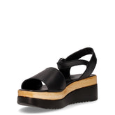 Sandalo con zeppa nero | Boscaini Scarpe