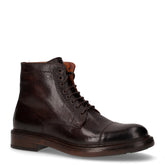 Stivaletto stringato con zip castagno | Boscaini Scarpe