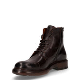 Stivaletto stringato con zip castagno | Boscaini Scarpe