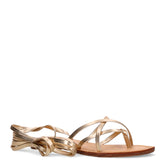 Sandalo infradito con laccetti gold | Boscaini Scarpe