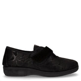 Pantofola con strappo in tessuto nero | Boscaini Scarpe