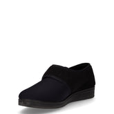 Pantofola con strappo in tessuto nero | Boscaini Scarpe