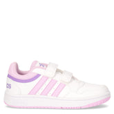 Hoops 3.0 sneaker da bambina in ecopelle bianco lilla - ADIDAS | Boscaini Scarpe