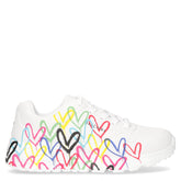 Uno lite spread the love sneaker da ragazza in ecopelle bianco | Boscaini Scarpe