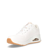 Uno Metallic love sneaker in ecopelle bianco oro | Boscaini Scarpe