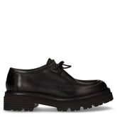 Mocassino con lacci in pelle nero\r\n | Boscaini Scarpe