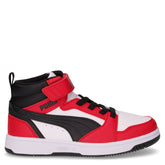 Rebound v6 Mid sneaker bambino in ecopelle rosso bianco nero | Boscaini Scarpe