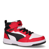 Rebound v6 Mid sneaker bambino in ecopelle rosso bianco nero - Sneakers Bambino | Boscaini Scarpe