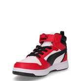 Rebound v6 Mid sneaker bambino in ecopelle rosso bianco nero | Boscaini Scarpe