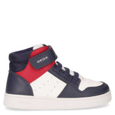 Eclyper mid sneaker da bambino in ecopelle bianco blu - GEOX BAMBINO | Boscaini Scarpe