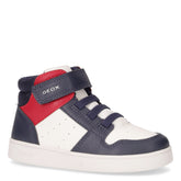 Eclyper mid sneaker da bambino in ecopelle bianco blu - GEOX BAMBINO | Boscaini Scarpe