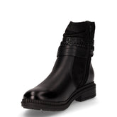 Stivaletto in ecopelle e tessuto con zip nero | Boscaini Scarpe