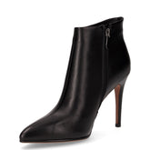 Tronchetto a punta in pelle con zip nero | Boscaini Scarpe