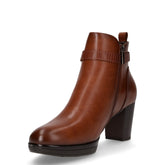 Tronchetto in ecopelle con zip cammello | Boscaini Scarpe