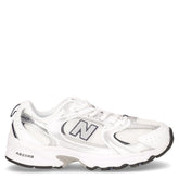 530 sneaker bambina in pelle e tessuto bianco argento | Boscaini Scarpe